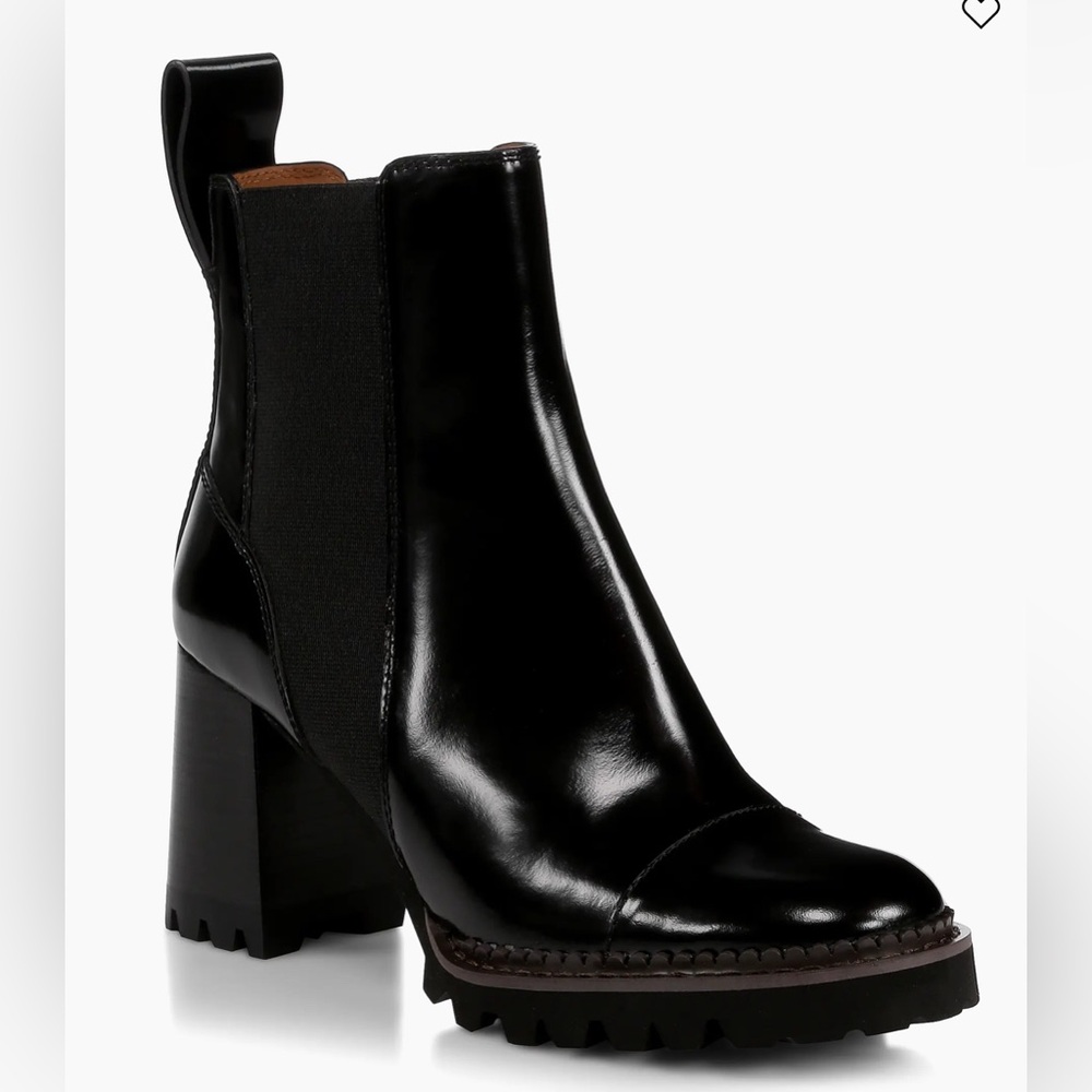 See by Chloe Mallory Lug Sole Chelsea Boot sz 37